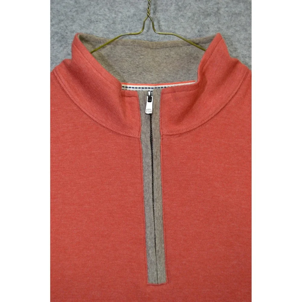 The Normal Brand Sweater‎ Mens Large Red Quarter Zip Mock Neck Long Sleeve